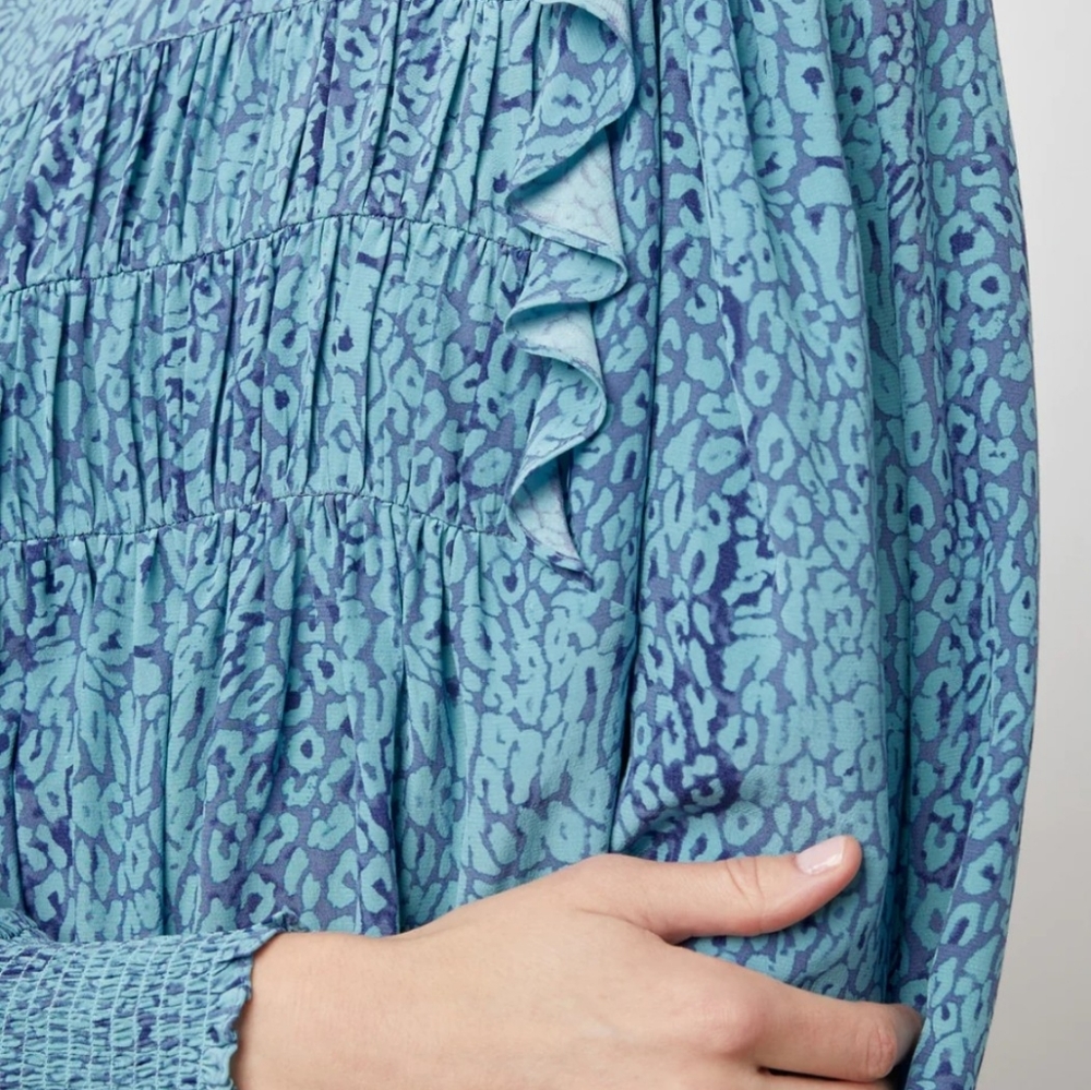 Blue Cheetah Rails Blouse New - Picture 7 of 9